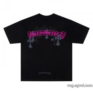 偽物 ブランド半袖TシャツCHROME HEARTSストリート系 やっぱり欲しい即発送 2026最新入荷