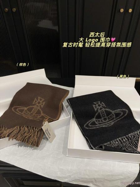 Vivienne Westwood/西太后の定番土星Orbビッグロゴマフラー 0