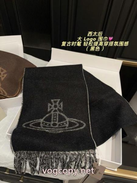 Vivienne Westwood/西太后の定番土星Orbビッグロゴマフラー 1