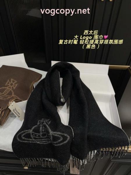 Vivienne Westwood/西太后の定番土星Orbビッグロゴマフラー 5